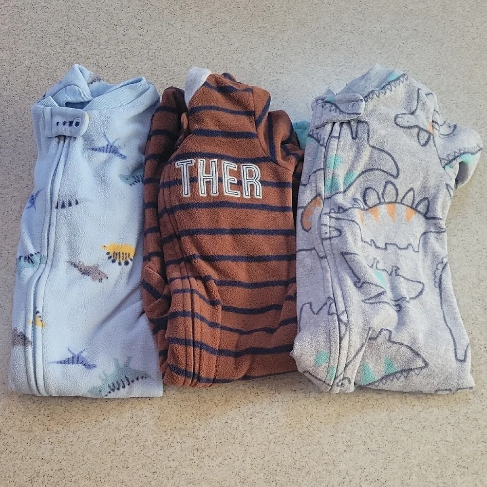 Carter's Warm Footie Pajamas 3 piece lot Size 9 Months
